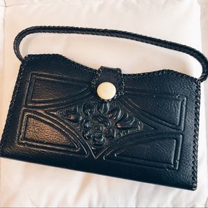 Vintage black leather purse